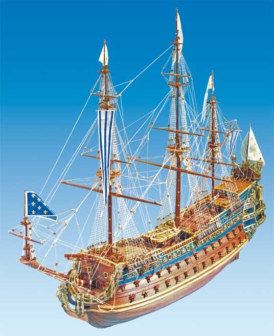 Plan de  la maquette bateau bois Soleil Royal