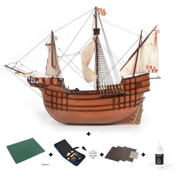 Maquette de bateau en bois à construire la Santa Maria de OcCre