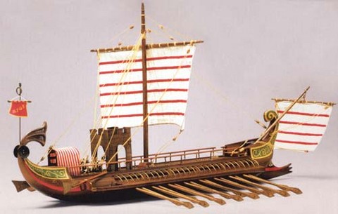 Birème Romaine maquette bois ,Mantua