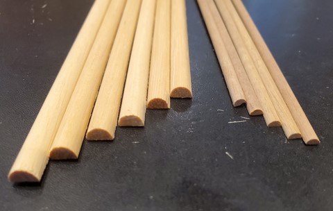 Baguette bois demi ronde