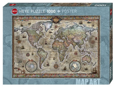 Puzzle 1000 pièces Heye monde rétro "Rétro world"