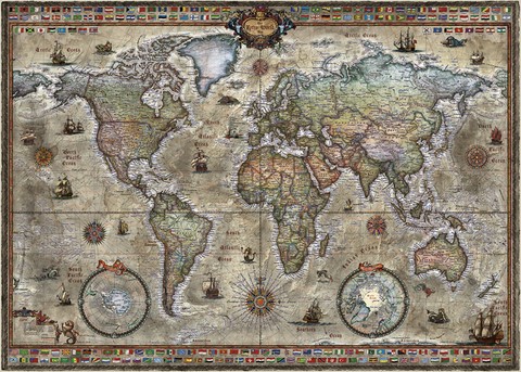 Puzzle 1000 pièces Heye monde rétro "Rétro world"