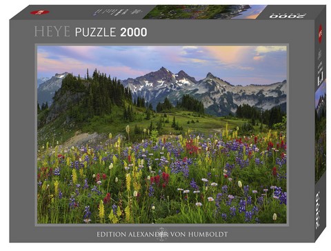Puzzle 2000 pièces "Fleurs et montagne"