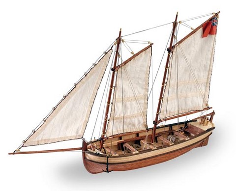 Maquette bateau bois,chaloupe de L'Endevour