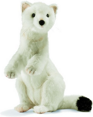 Peluche Hermine blanche,peluche Anima