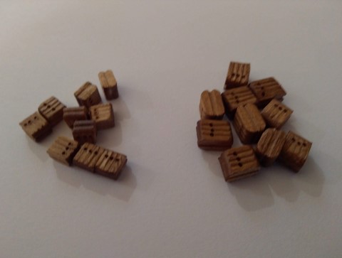 Poulie triple noyer pour maquette bateau bois