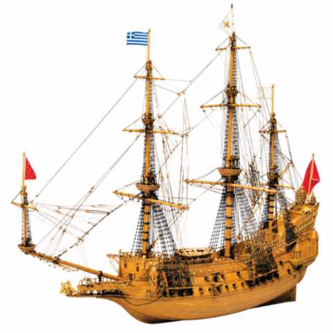 Maquette de bateau en bois La Couronne de mantua