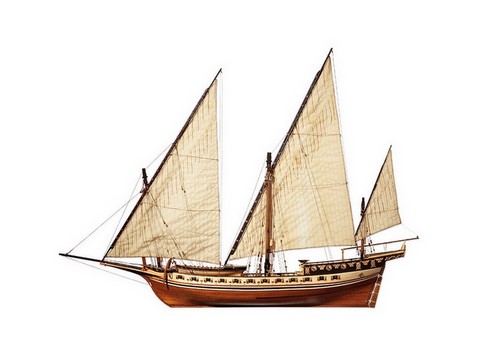 maquette bateau bois Jabeque 14002