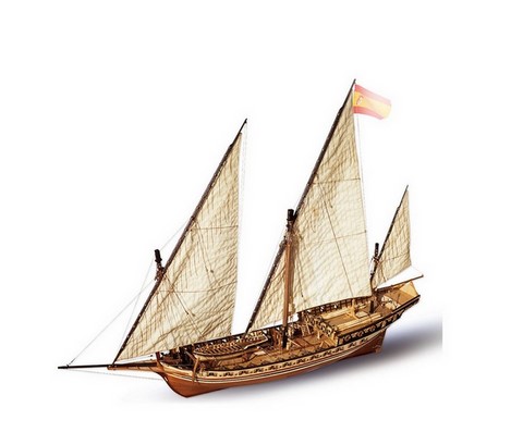 Maquette bois d'un Chebec