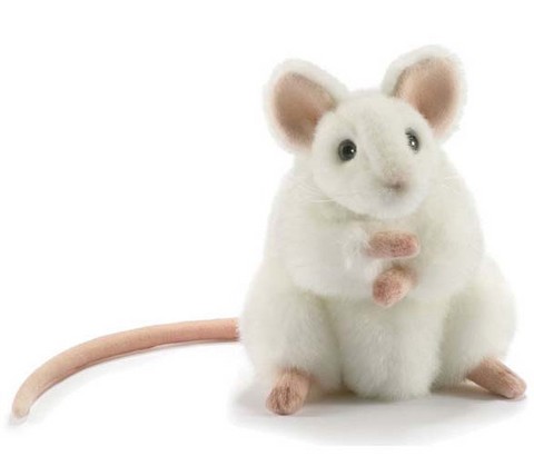 Peluche souris blanche ,peluche anima
