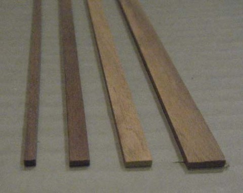 baguette bois noyer pour maquette bateau