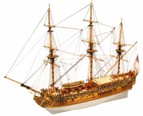 Maquette de bateau en bois Royal Caroline